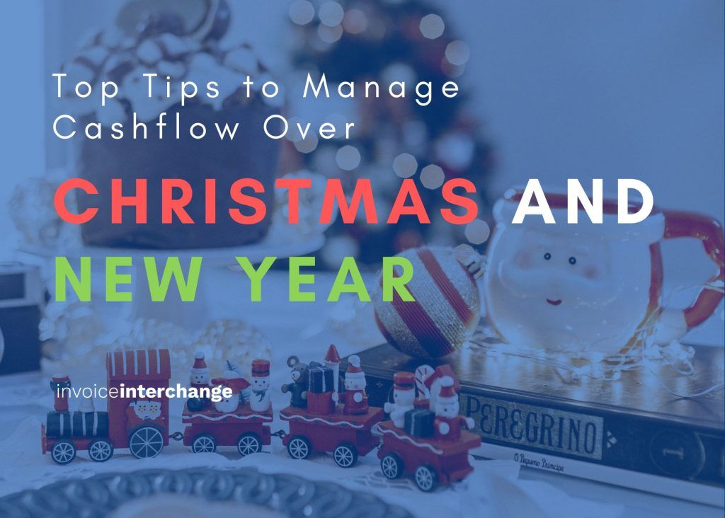 text: top tips to manage cashflow over christmas and new year - infront of christmas decorations