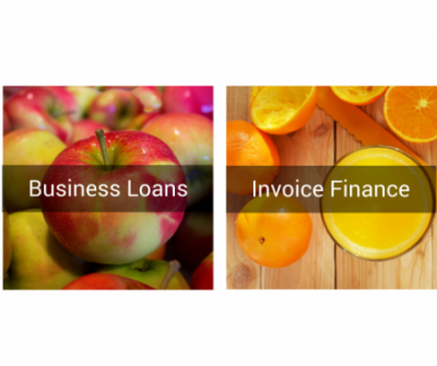 Text: Business Loans, Invoice Finance